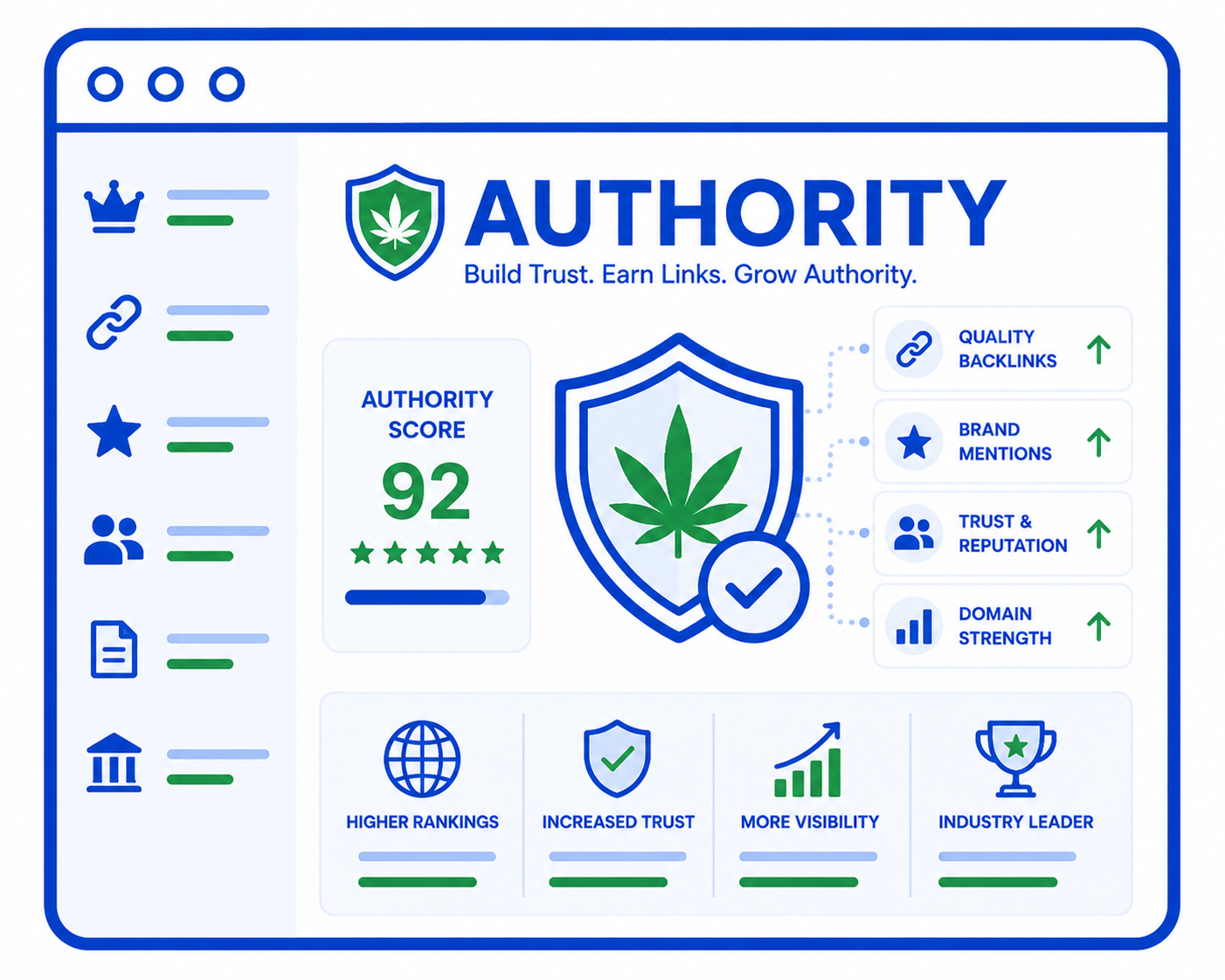 Authority and link building icon