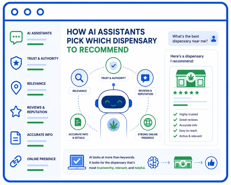 How AI assistants pick which dispensary to recommend