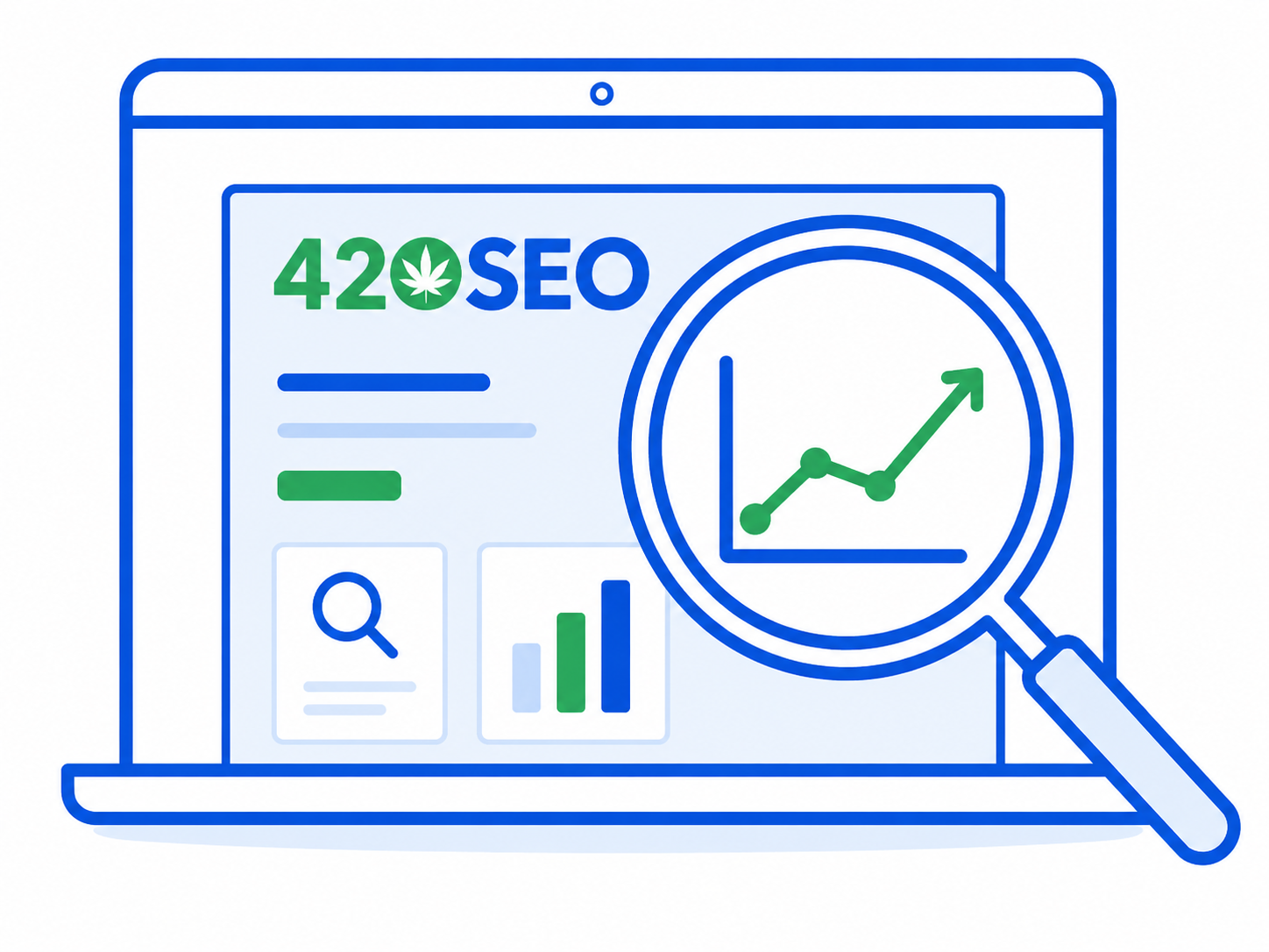 Review growth and reputation icon