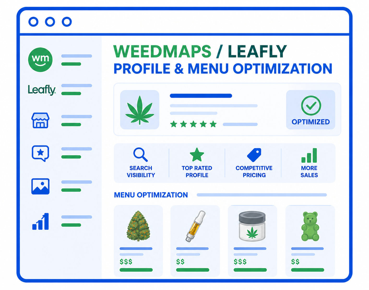 Weedmaps and Leafly optimization icon